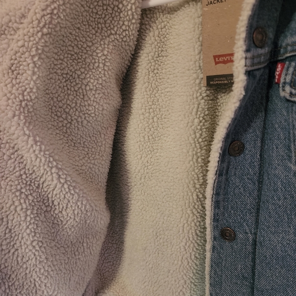 Levi's Original Sherpa Trucker Denim Jean Jacket Small - Picture 4 of 13